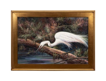 SANDRA WELCH, PATIENCE, 2004 EGRET SCENE OIL