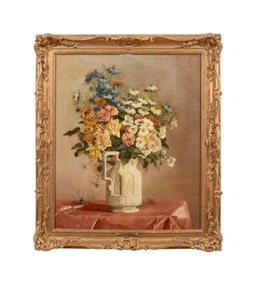 B. FOSTER 'FRESH FLOWERS' STILL LIFE OIL