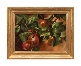 APPLES ON BRANCH, OIL, CIRCLE OF L W. PRENTICE