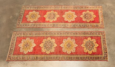 PAIR OF HAND-WOVEN TURKISH ANATOLIAN RUNNER RUGS