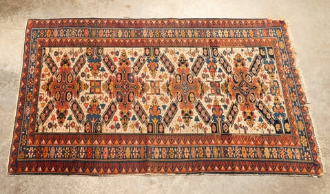 HAND WOVEN CAUCASIAN KAZAK WOOL RUG