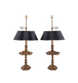 CHAPMAN LIGHTING, PAIR OF BRASS BOUILLOTTE LAMPS