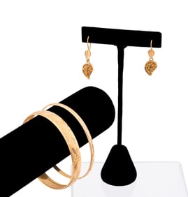 3 PIECES OF 21K YELLOW GOLD JEWELRY