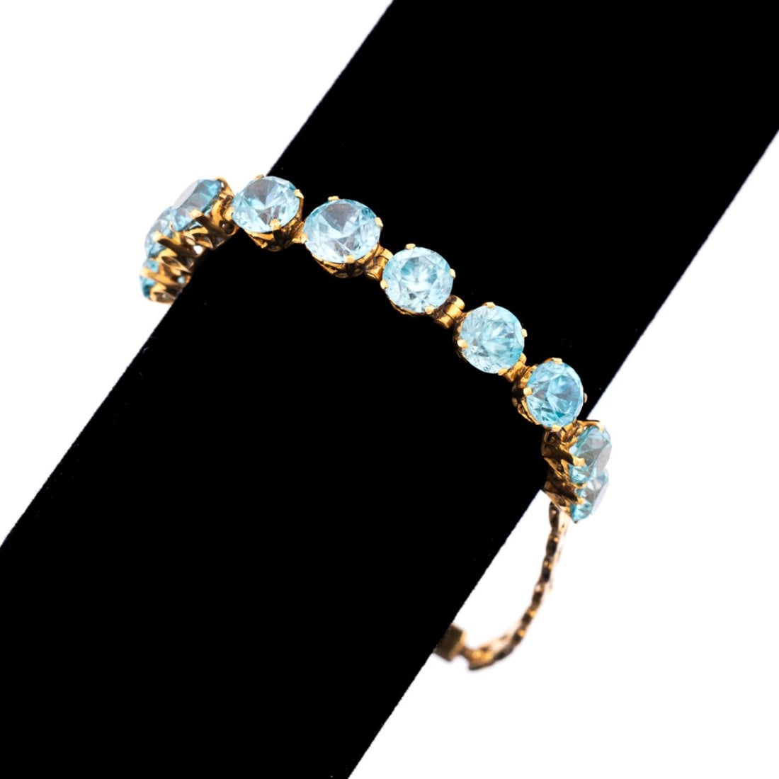 GRADUATING BLUE TOPAZ & 14K YG BRACELET (1 of 5)