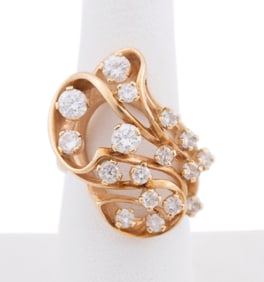 DIAMOND & 14K YELLOW GOLD COCKTAIL RING