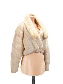 CHLOE VINTAGE WHITE MINK BOLERO JACKET
