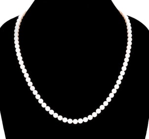 MIKIMOTO AKOYA PEARL NECKLACE W/ 18K CLASP
