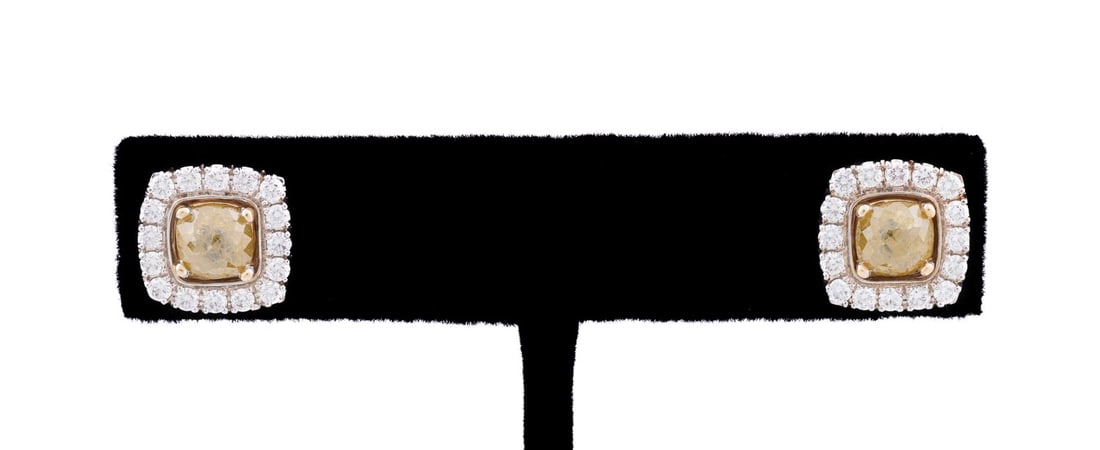 14K DIAMOND & WHITE GOLD EARRINGS (1 of 6)