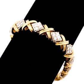 DIAMOND & TWO TONE 18K BRACELET