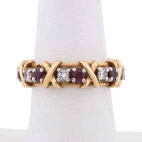 SCHLUMBERGER FOR TIFFANY RUBY, DIAMOND & 18K RING