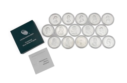 FIFTEEN .999 SILVER U.S. MINT PRESIDENTIAL MEDALS