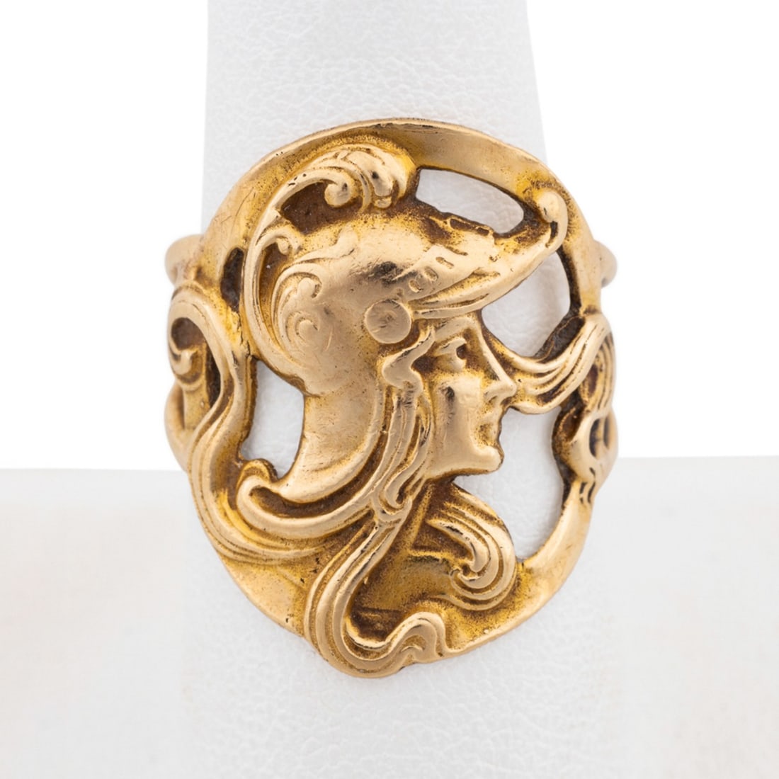 ART NOUVEAU STYLE WARRIOR GODDESS 14K YG RING (1 of 5)