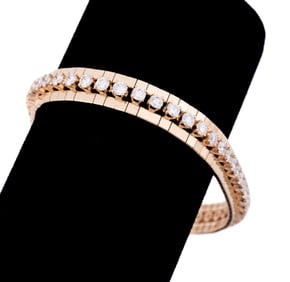 DIAMOND & 14K YG LINE BRACELET