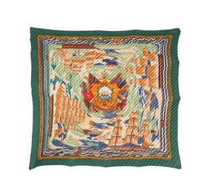 HERMES 'MARINE NAIVE' PLISSE SCARF, 1967