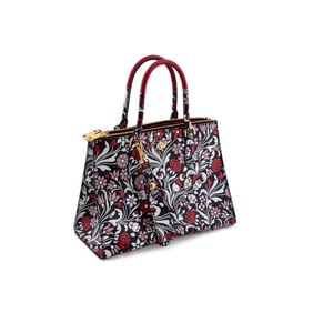 PRADA FLORAL LEATHER 'GALLERIA' TOTE BAG