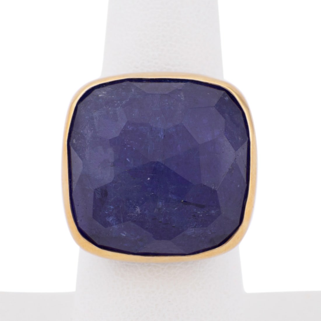 MODERN ROSE CUT TANZANITE STERLING & 18K YG RING (1 of 6)