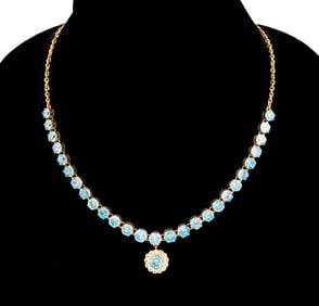 BLUE TOPAZ & 18K YELLOW GOLD NECKLACE