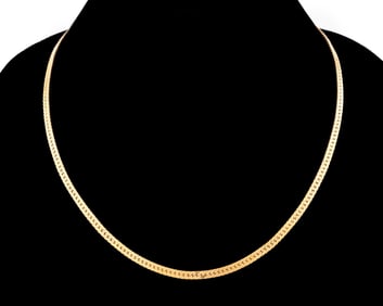 ITALIAN 14K YG HERRINGBONE CHAIN NECKLACE