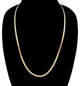 ITALIAN 14K YG HERRINGBONE CHAIN NECKLACE