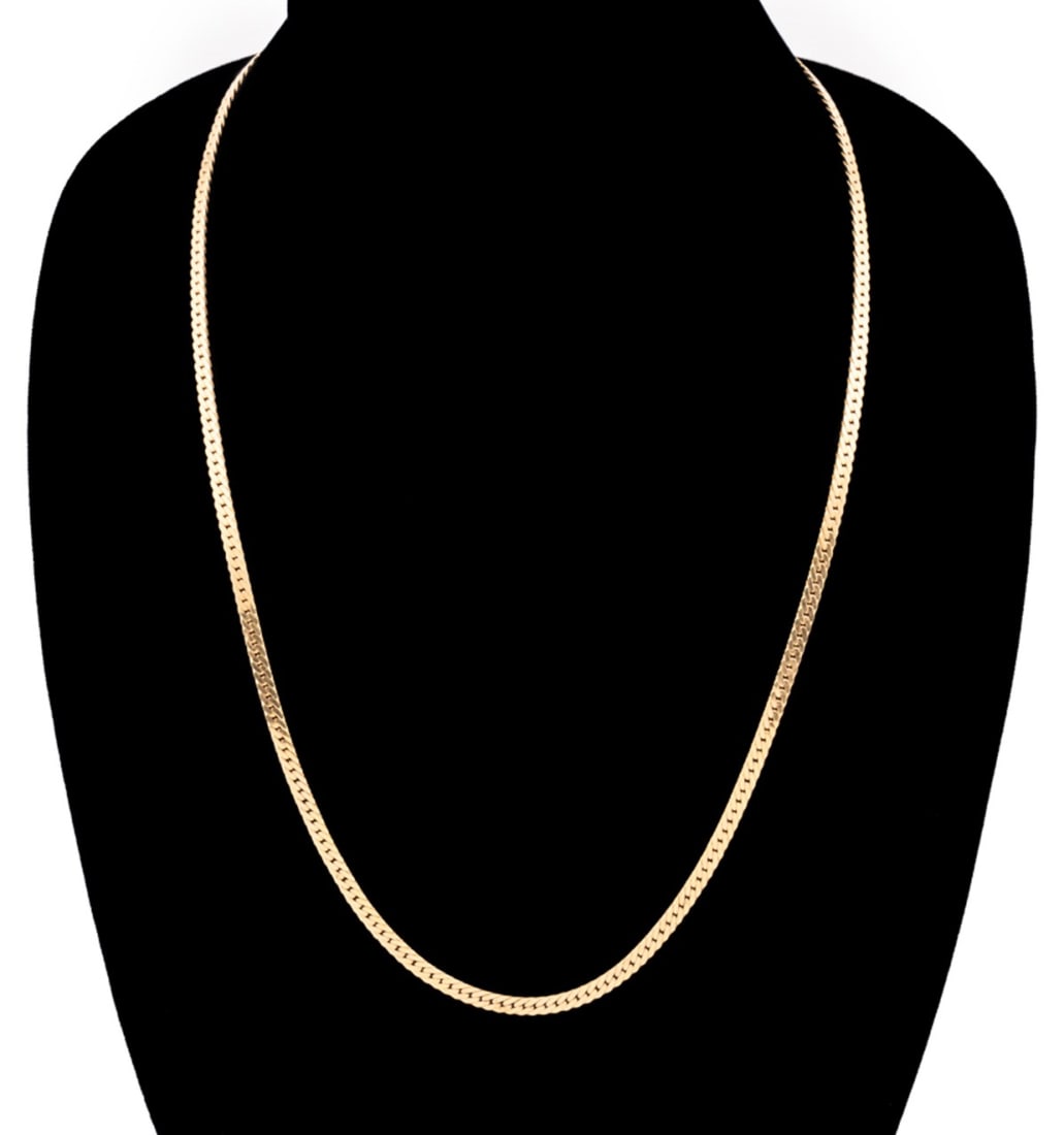 ITALIAN 14K YG HERRINGBONE CHAIN NECKLACE (1 of 7)