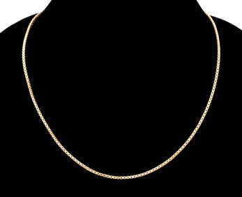 18K YELLOW GOLD ROPE CHAIN NECKLACE