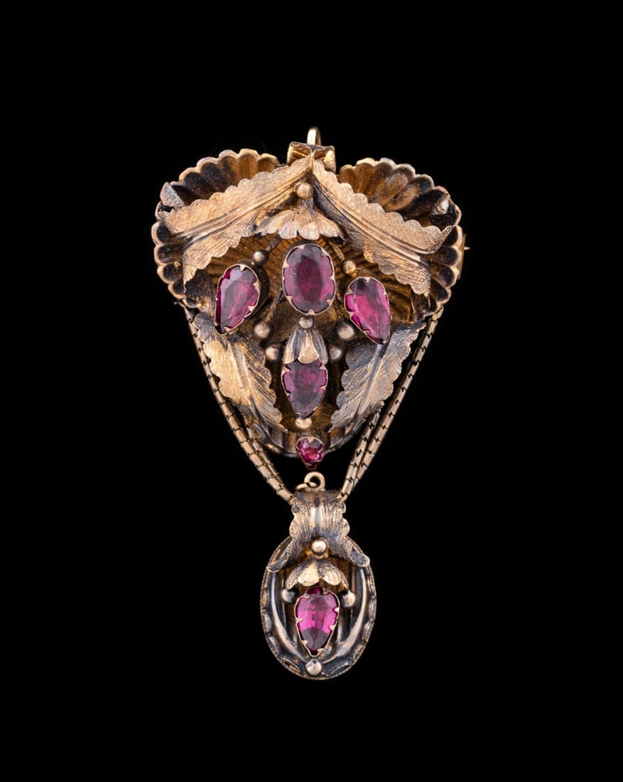 BIRKS PURPLE TOURMALINE & 14K YG BROOCH (1 of 6)