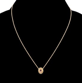 TOURMALINE & 18K YG PENDANT NECKLACE