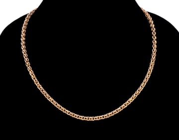14K YELLOW GOLD ROLO CHAIN NECKLACE