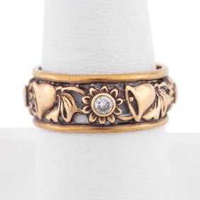 DIAMOND & 14K YELLOW GOLD BAND RING