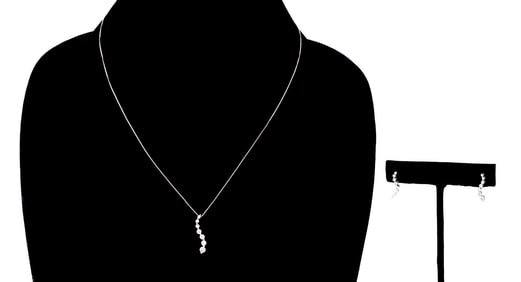 THREE PIECE DIAMOND & 14K WG JEWELRY SET