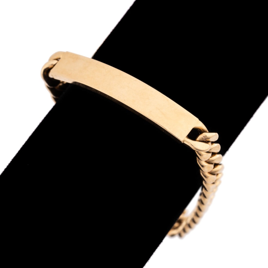 18K YELLOW GOLD CURB LINK ID BRACELET (1 of 6)