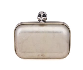 ALEXANDER MCQUEEN CHAMPAGNE SKULL BOX CLUTCH