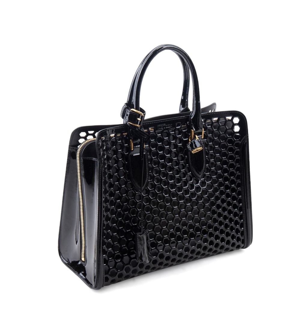 ALEXANDER MCQUEEN PATENT HONEYCOMB 'HEROINE' BAG (1 of 11)