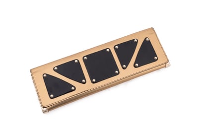 GUCCI GOLD LEATHER 'ROMY' CLUTCH