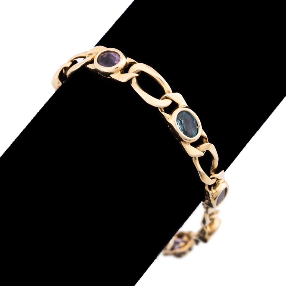 MULTI-GEMSTONE 14K YELLOW GOLD BRACELET (1 of 6)