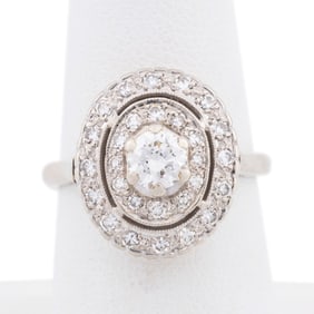 DIAMOND & 14K WHITE GOLD RING