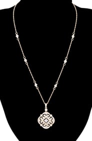 *DIAMOND & 14K PENDANT NECKLACE