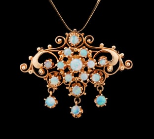 OPAL & 14K YELLOW GOLD NECKLACE