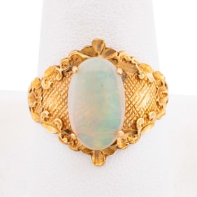 OPAL & 14K YELLOW GOLD RING