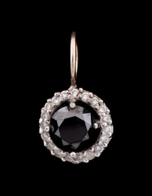 BLACK DIAMOND, COLORLESS DIAMOND & 14K PENDANT