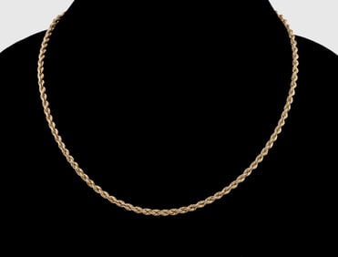 ROPE LINK 14K YELLOW GOLD CHAIN NECKLACE