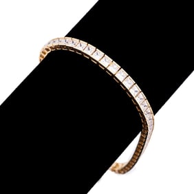 CUBIC ZIRCONIA & 14K YG BRACELET