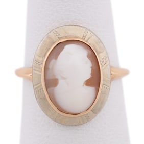 CAMEO 14K ROSE GOLD RING