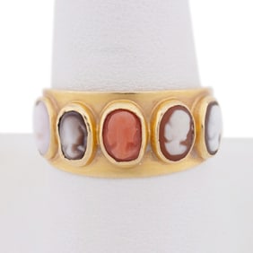 16K YELLOW GOLD CAMEO BAND RING