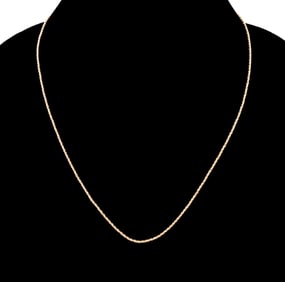 18K YELLOW GOLD WHEAT CHAIN NECKLACE
