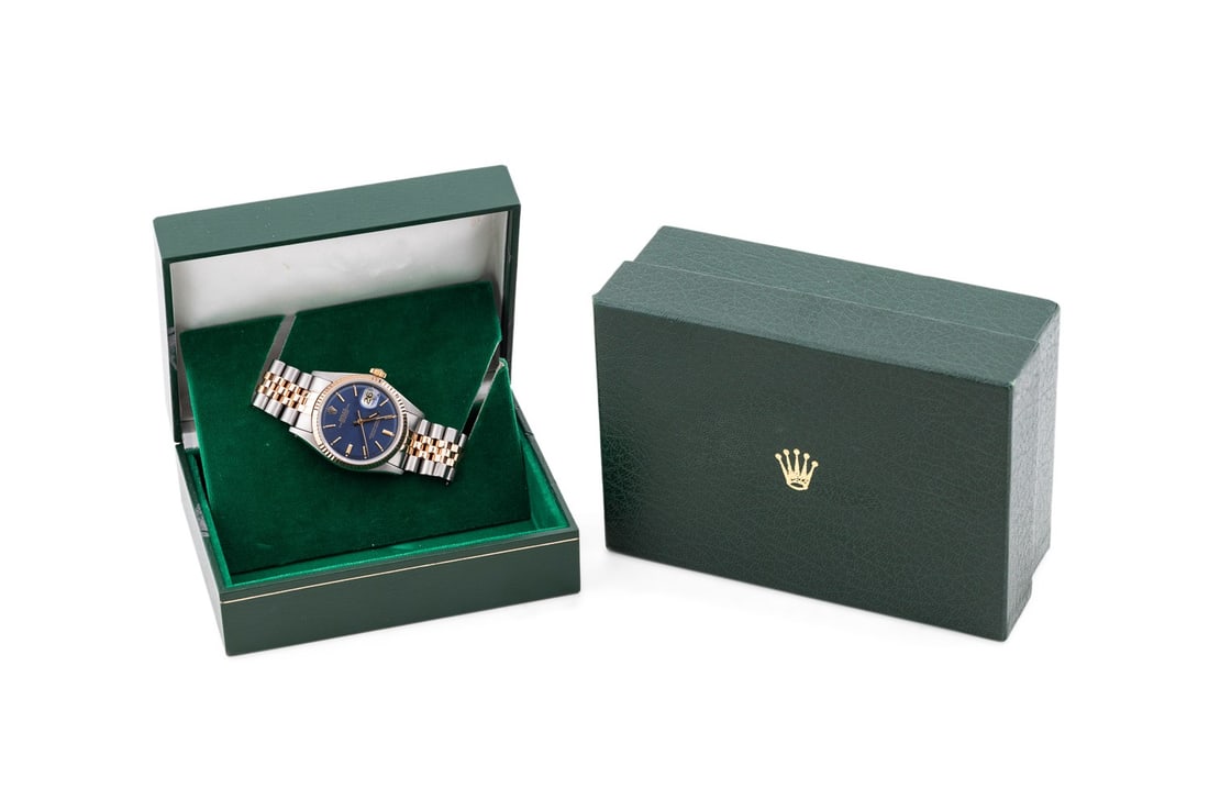 ROLEX 1601 STAINLESS STEEL & 14K ROSE GOLD WATCH (1 of 9)