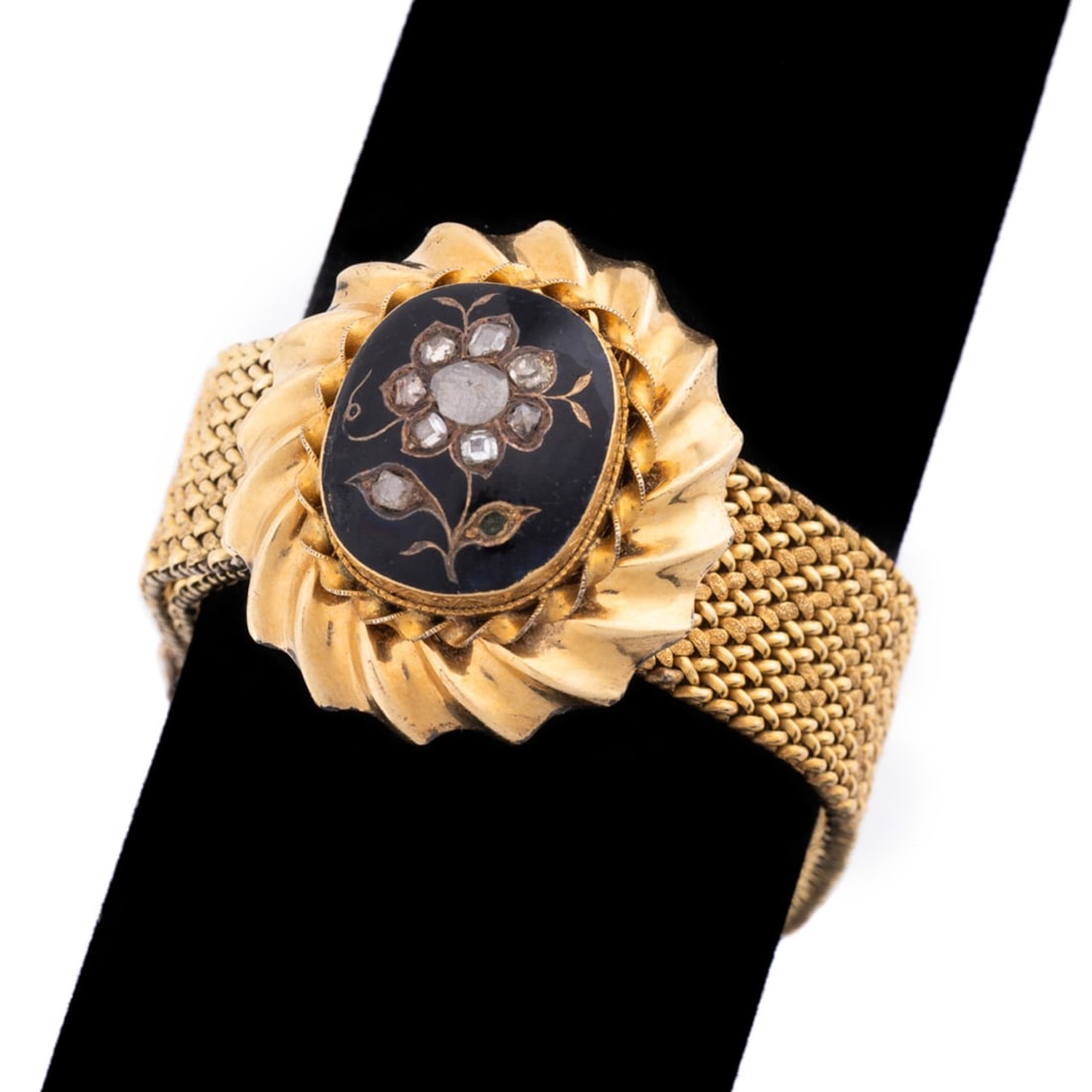 VICTORIAN ONYX, DIAMOND & 18K SLIDE BRACELET (1 of 7)