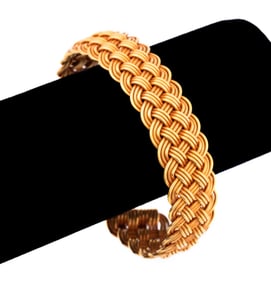20K ROSE GOLD HANDMADE WOVEN BRAIDED CUFF
