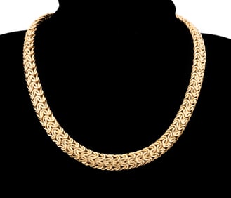 UNOAERRE BYZANTINE STYLE LINK 18K YG NECKLACE