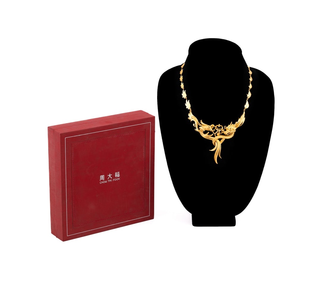 *24K YELLOW GOLD DRAGON & PHOENIX NECKLACE (1 of 14)